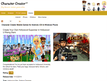 Tablet Screenshot of charactercreator.net